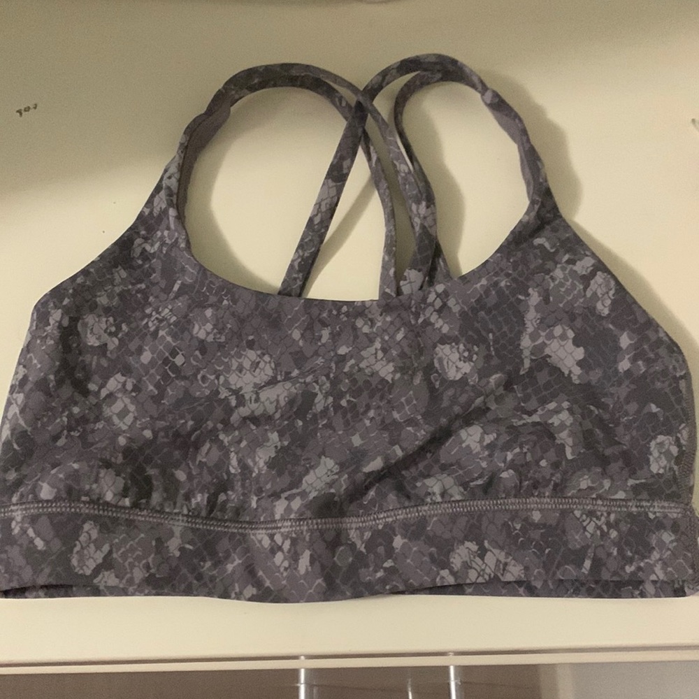 Purple/grey snakeskin energy bra 4